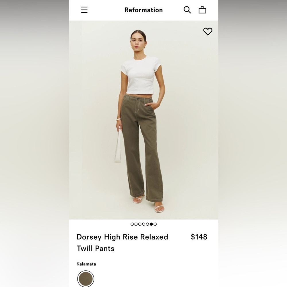 Reformation Dorsey High Rise Twill Pants